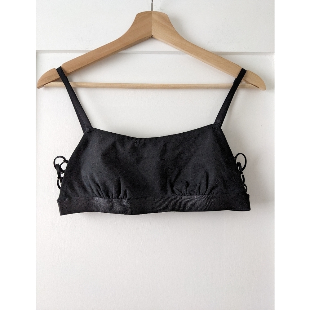 NWT Aerie | Scoop Bralette with lace-up sides in black